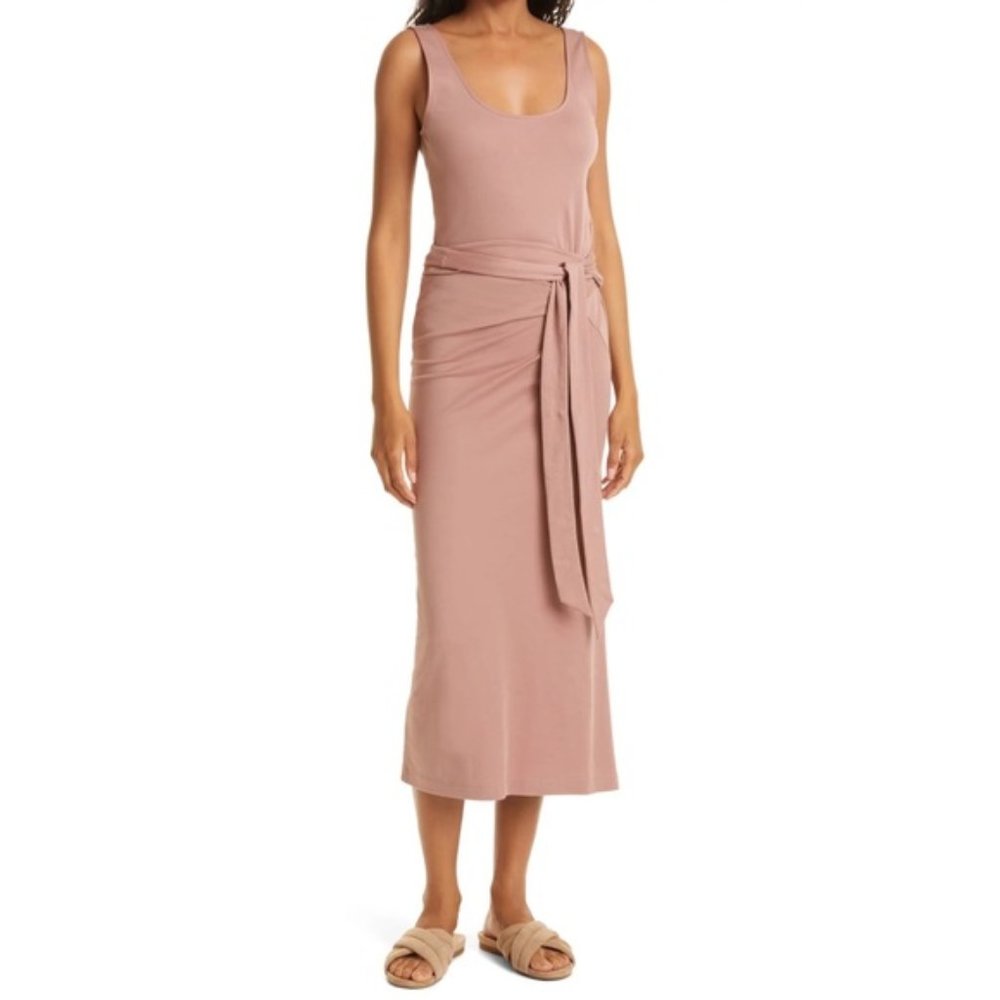 NEW VINCE Rose Sleeveless Faux Wrap Dress L
